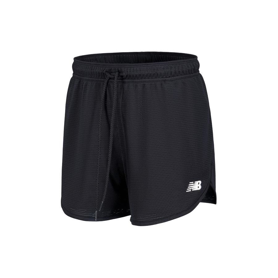 

New Balance Solid Mid-Waist Straight-Leg Casual Shorts Women bottoms Black WS41510-BK