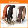 Color Simple Solid Women Belt With Twists Square Button Fashionable Versatile