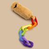 Dandy's World Clock Man Plush Toy Cute Clock Head Character Stuffed Doll with Rainbow Outfit and Chain Soft Game Plushie for Kids Fans Birthday Gift