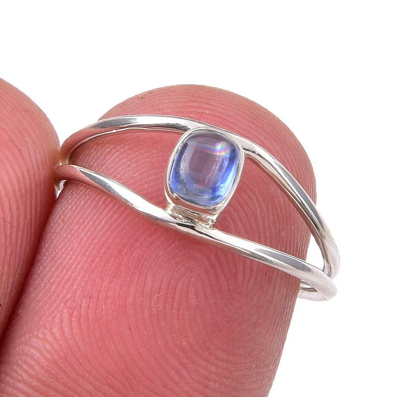 

Natural Kyanite Gemstone Handmade 925 Sterling Silver Jewelry Ring Size 6.5 g6J69