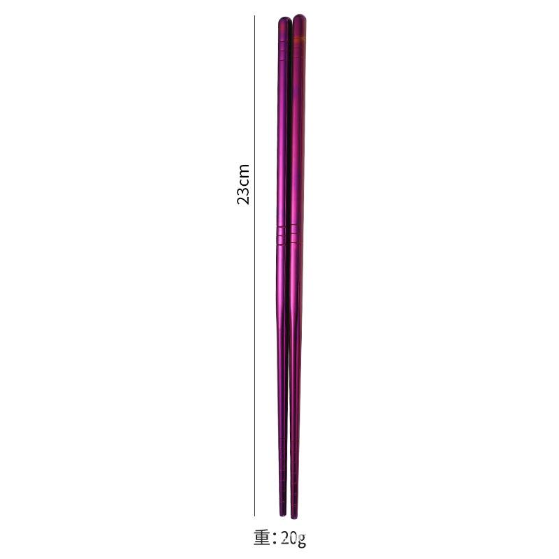 1 pair Stainless Steel Chopsticks Non-Slip Reusable Chinese Chopstick Sushi Noodle Metal Chop Sticks
