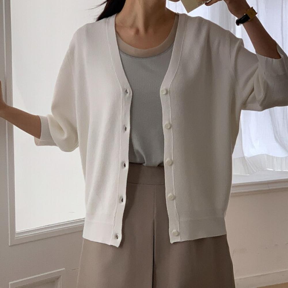 New ArriVals Open Run Ribbed Knit Simple V Neck Cardigan 8 sleeVe