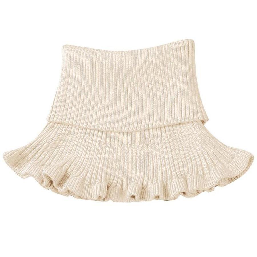 Women Turtleneck Ribbed Knit False False Collar Winter Ruffles Detachable Windproof Wrap Scarf