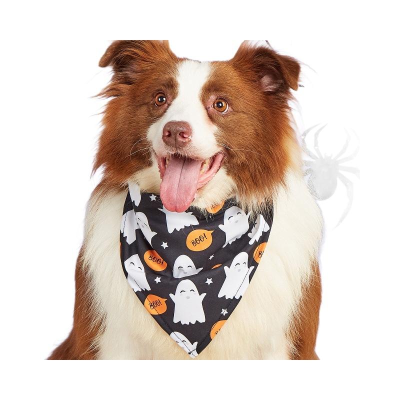 Halloween Pet Dress Up Saliva Towel Printed Dog Triangle Towel Dog Bib Pet Decorative Scarf