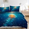 3pcs Anime Jellyfish Bedding Set - Includes One Quilt Cover and Two Pillowcases (No Core) - Perfect for Bedroom and Guest Room Decoration, F