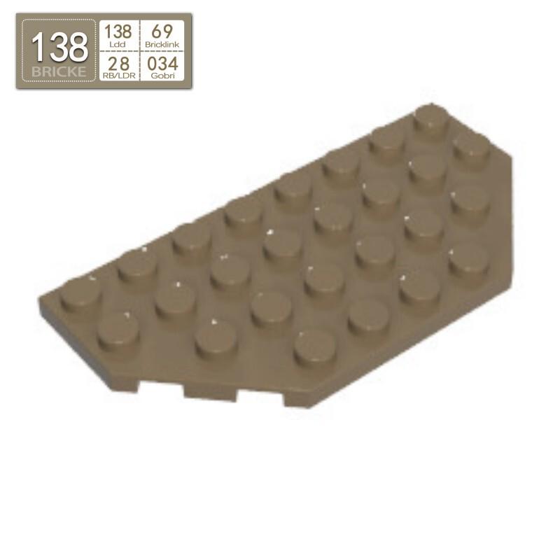 BRICKE 68297 4x8 Wedge Plate Building Blocks - LEGO Compatible MOC Accessories Piece земля желтый