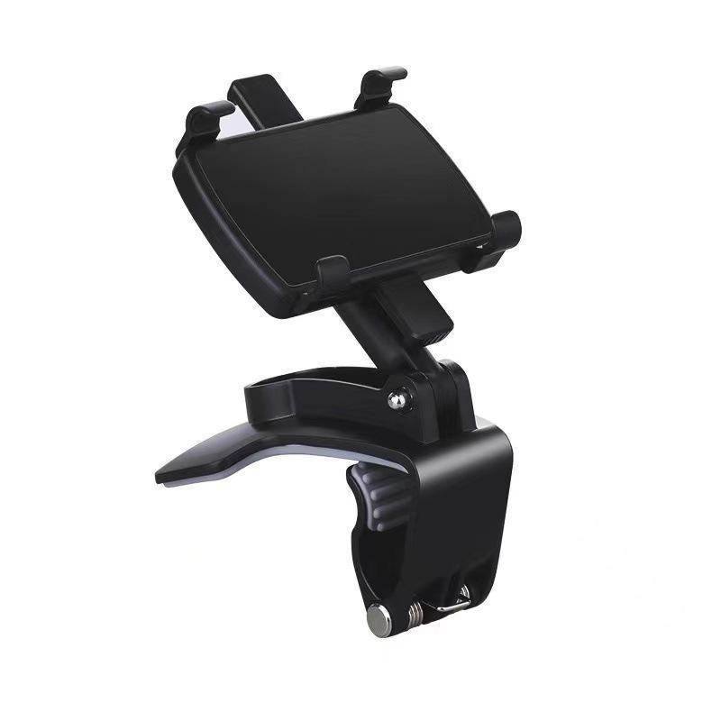 Rotating Multifunction Car Phone Holder for Dashboard and Rearview Mirror Black Dashboard