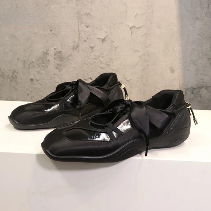 

Модные балетки, немецкие тренировочные туфли 2025, новая роскошная женская обувь, туфли Мэри Джейн с ремешком-бабочкой, балетные кроссовки 36