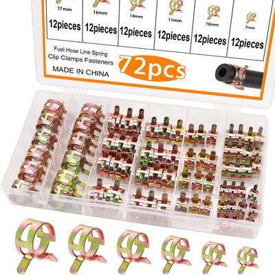 72Pcs Color Zinc Elastic Clamp Set 7mm10mm14mm16mm17mm Water Pipe Clamp YouTube Clamp Box