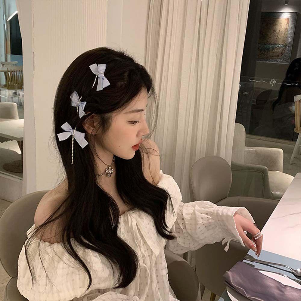 

Украшения для волос Бант Кисточка Бант Стразы Цепь Шпильки Челка Заколка Женские Заколки Для Волос Корейский Стиль