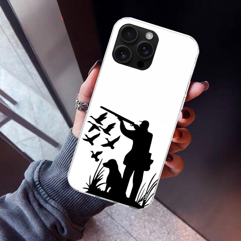 Hunting Fishing Man Phone Case For iPhone 17 Air 16 15 Pro Max 14 Plus 13 Mini 12 11 Cover 7 8 SE Silicone Shell Print Fundas 17