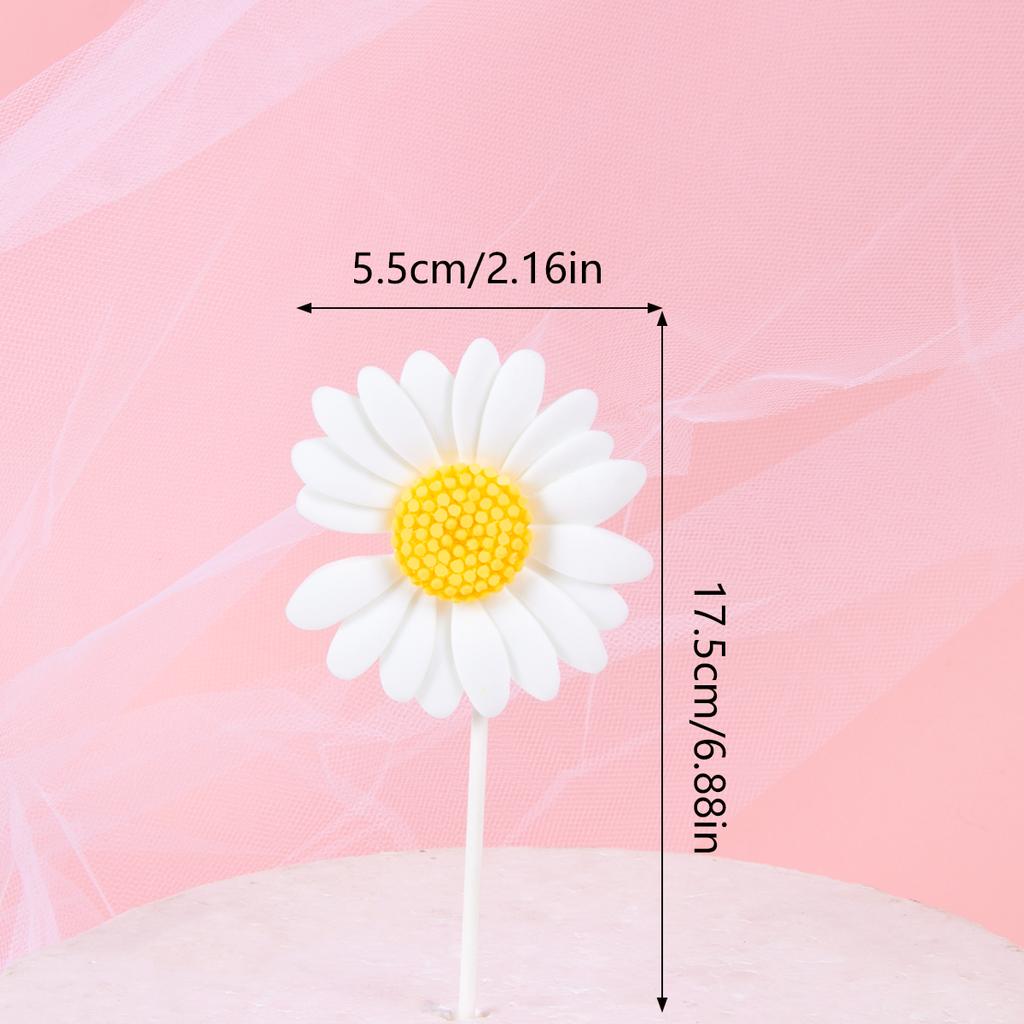 1set Daisy Cake Topper Multi Size Paper Daisy Flower Cake Picks Girl Birthday Party Baby Shower Cake Decoration Wedding Supplies
