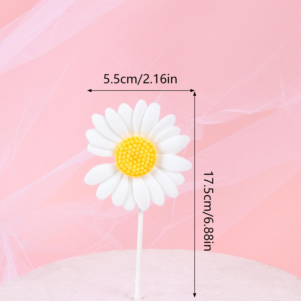 

Resin Daisy Cake Toppers Multi Size Paper Daisy Flower Cake Pick for Girl‘s Birthday Party Cake Decoration Wedding Baby Shower