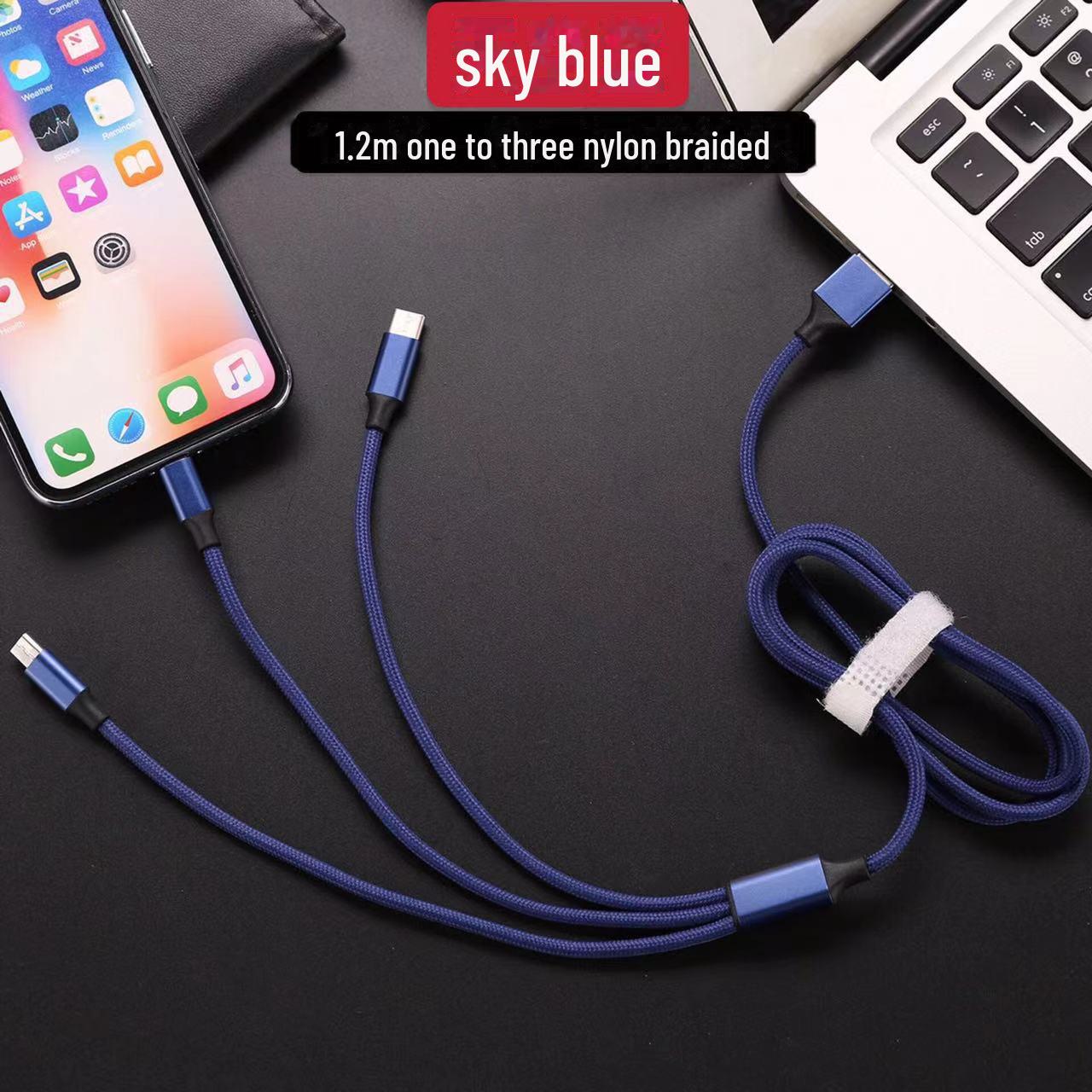 

Плетеный нейлоновый кабель передачи данных 3-в-1 для быстрой зарядки, небольшой подарок