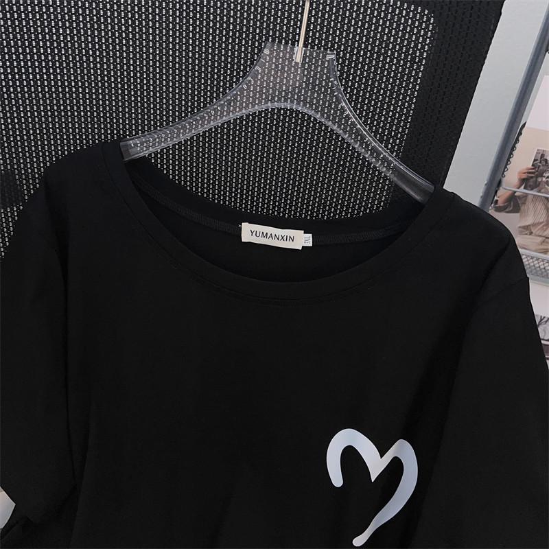 Plus Size Loose Mid-Length Short-Sleeve Women's T-Shirt (200/300/350 Jin)