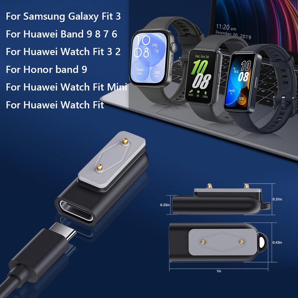 Type C Charger Adapter for Samsung Galaxy Fit3 Right Angle Charging Cable Converter Charger Adapter for Huawei Watch Fit 3/Fit 2