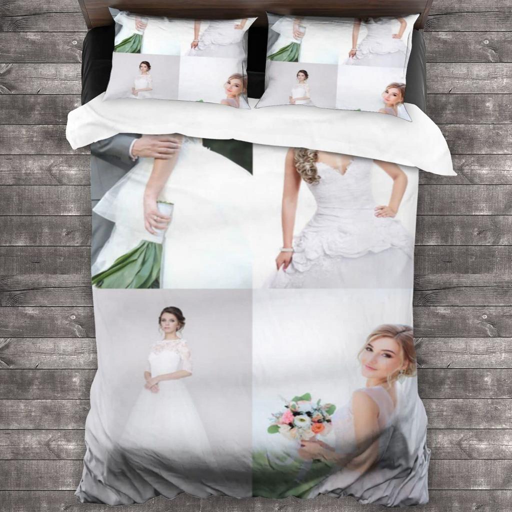 Custom Valentine'S Day Duvet Cover With Pillowcases Microfiber Photo 3D Digital Printed Bedding Set Full Queen King