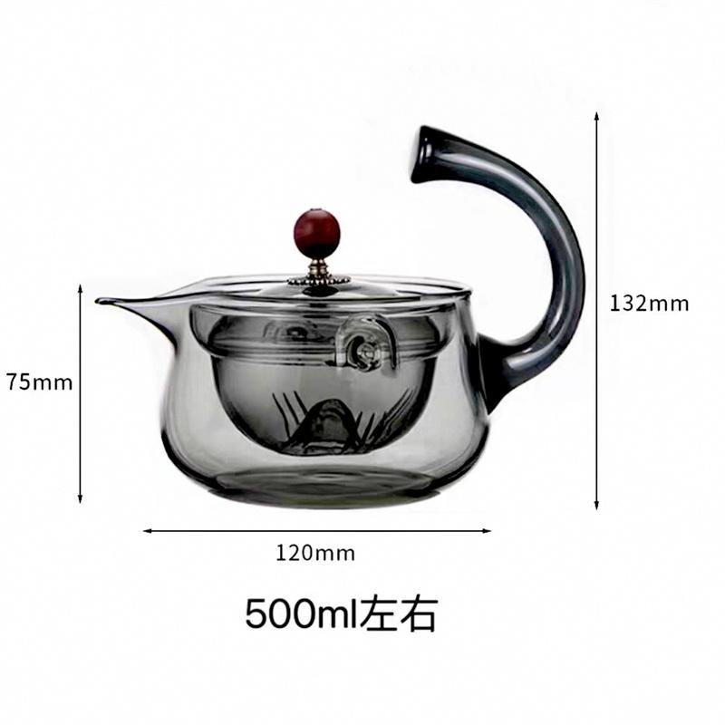 High Temperature Resistant Rotating Tea Water Separation Filter Side Handle Glass Teapots Cooking Puer Tea Maker Kung Fu Tea Set