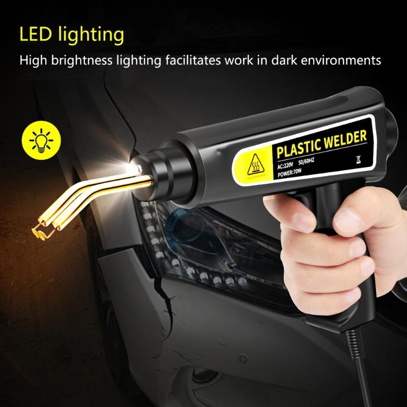 Plastic Repair Kit Welding Machine 70W Plastic Welder Hot Stapler for Most Plastic Repair Soldering Kit with Hot Staple