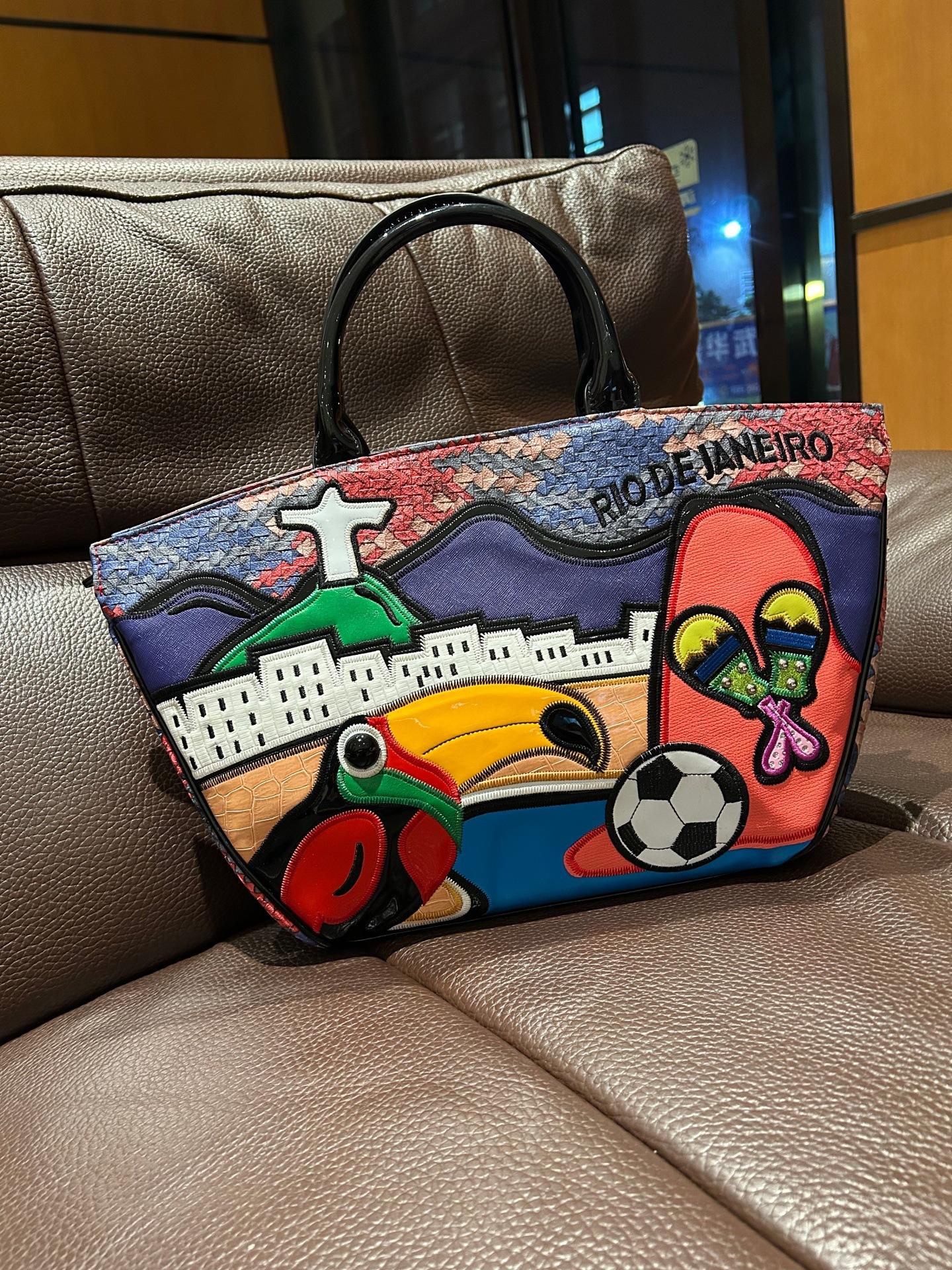 Прямая поставка Вышитая Сумка-тоут Вышитая Сумка Тема Бразильского Тукана Креативная Замечательная Сумка Большая Вместимость Сумка-тоут