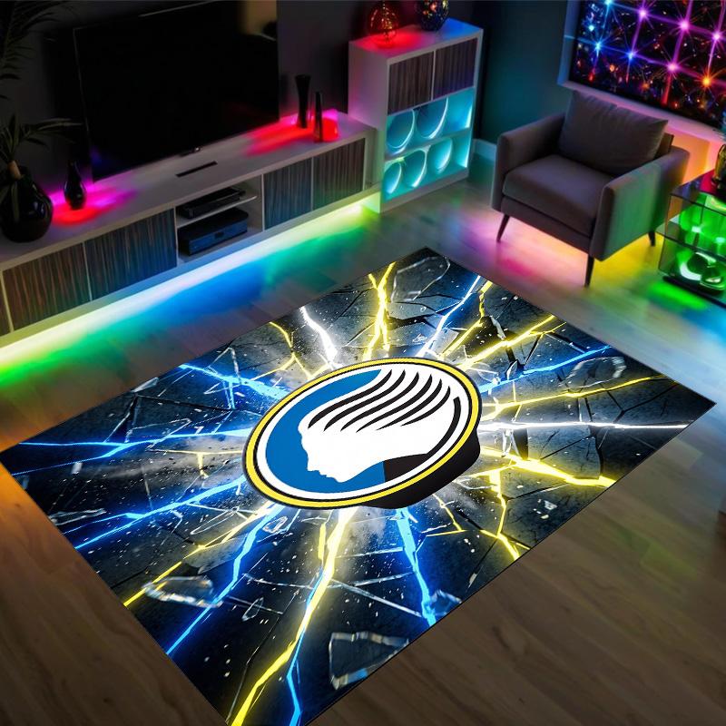 Atalanta FC Design Crystal Velvet Carpet Cozy Non?Slip Printed Rug For Bedroom Living Room Entrance
