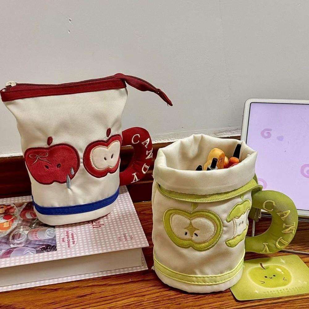 Korean Style Cartoon Cat Stationery Bag Water Cup Shape Cloth Pencil Pouch  School