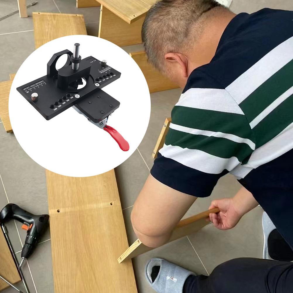 35MM Aluminum Alloy Drill Guide with Clamp Cabinet Hinge Kit Hole Jig for Shelves Cabinet Wardrobe Handle