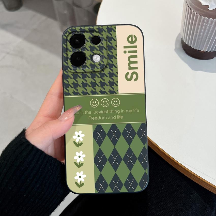 Cover Case For Oppo Realme 5 6 7 10 8 9 Pro Plus A5X K13 A5 Fashionable Checkered Patterns Liquid Silicone Anti Slip Housing For Oppo Cellphone Casing