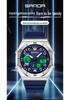 Sanda Men's Trendy Dual Display Casual Watch - Waterproof, Luminous, Octagonal Design with Countdown & Snooze Functions.