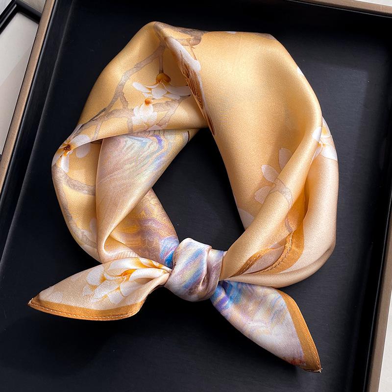 1116 new popular silk scarves, Korean versatile yarn scarves, silk small square scarves, star scarves, shawls, women's high-end sense