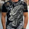 Moda męska Koszulka męska z nadrukiem 3D Okrągły dekolt Krótki rękaw Modna odzież uliczna