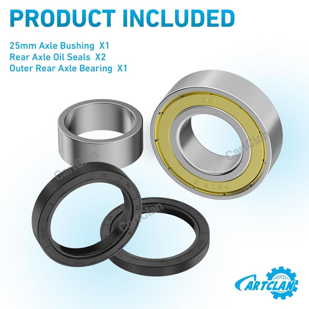Rear Axle Bearing Bushing & Oil Seal Kit for Club Car DS & Precedent 1986-2014 Electric Golf Cart OEM 1011291 1014207 1013794