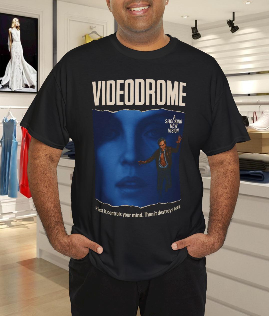 Videodrome 1983 Sci-Fi Horror Movie T-Shirt Mens Womens Tees Top, 80s Horror Shirt XL