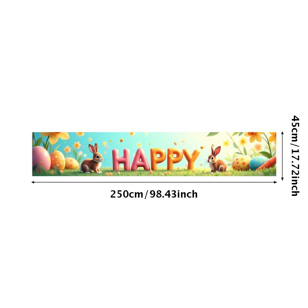 

Easter Bunny Decoration Background Easter Eggs Banner Photography Props Outdoor Garden Decors Easter Party Home Supplies 2025