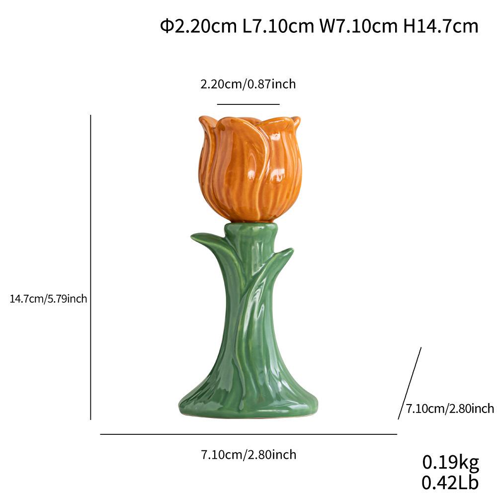 Ceramic Modern Floral Candlestick Ornaments оранжевый