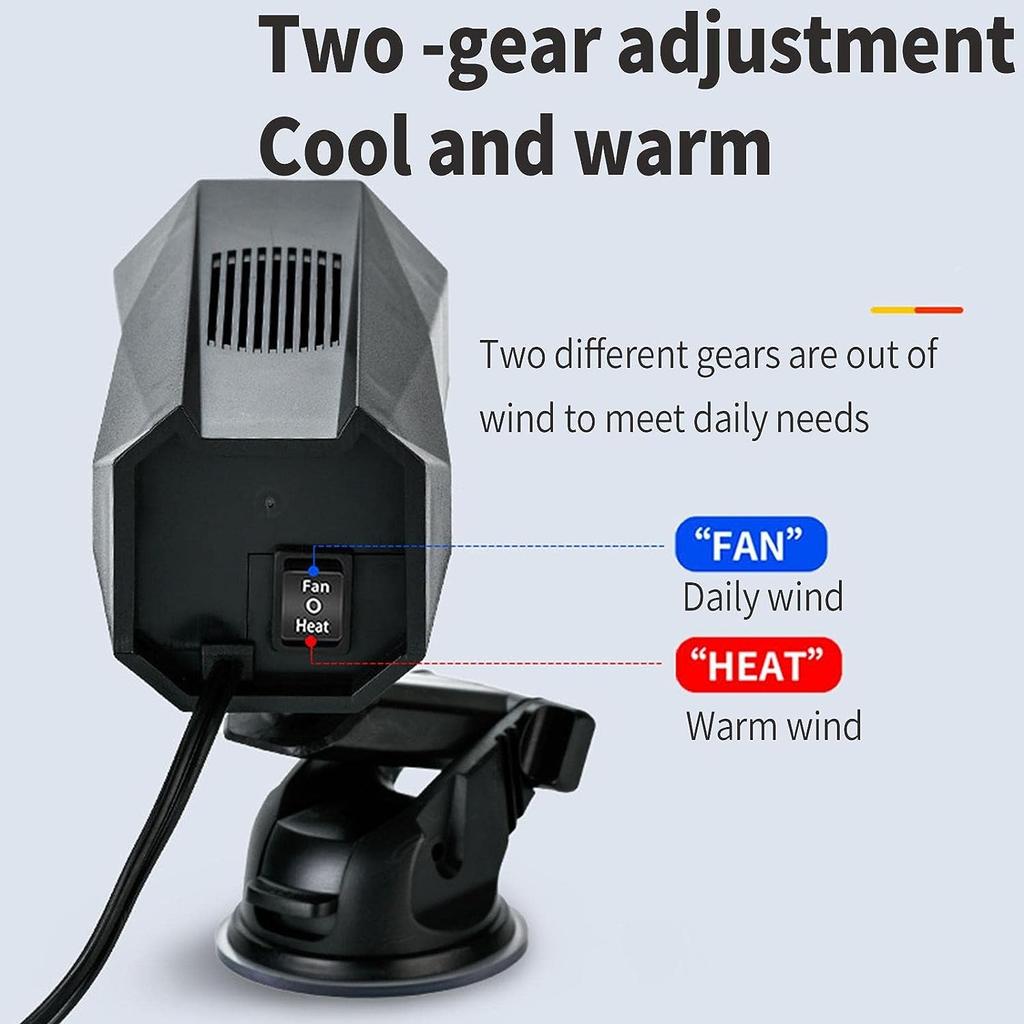 Car Heater 12V 150W Portable Windscreen Defroster 2 In 1 Fast Car Windscreen Heater Fan with Suction Cup