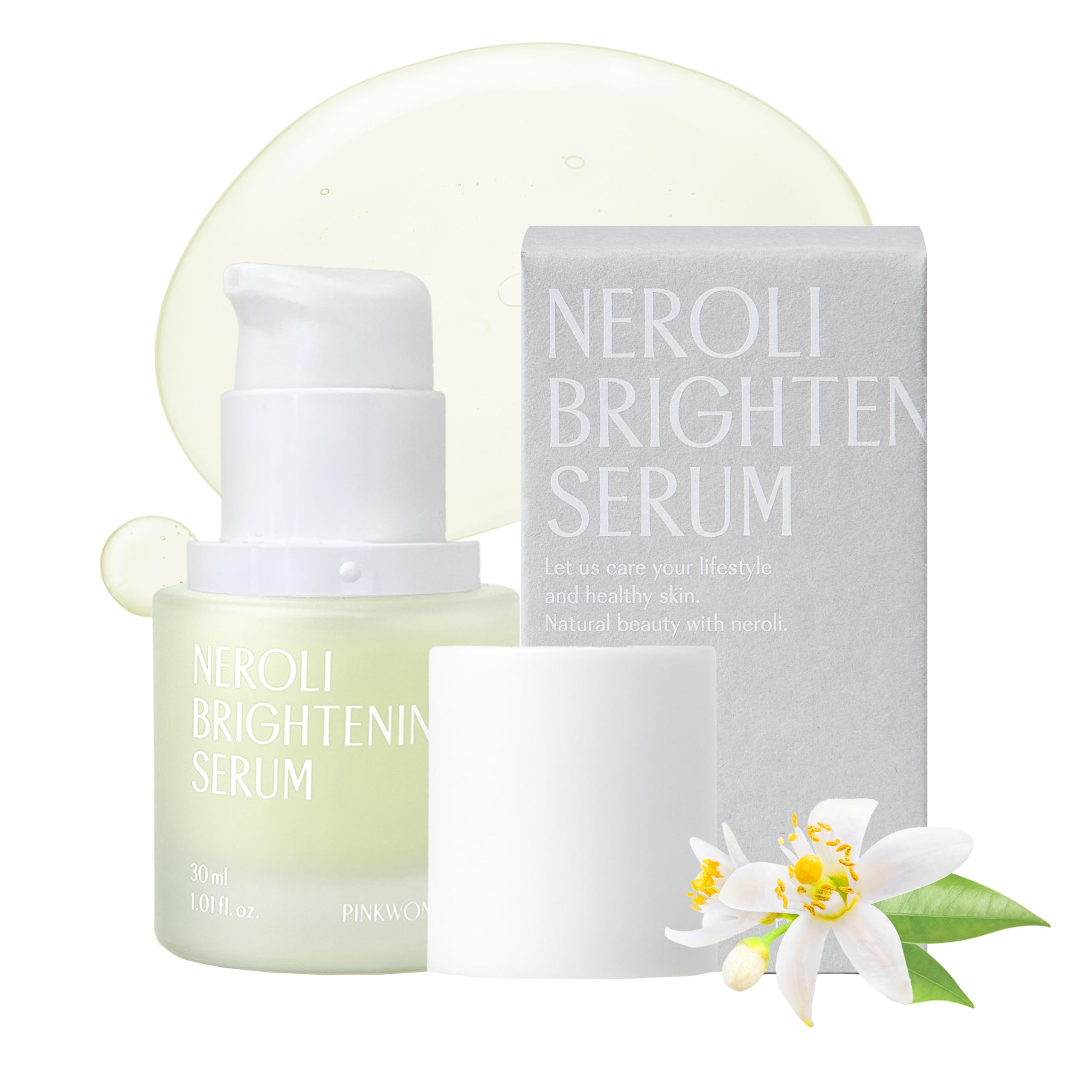 

PINKWONDER Нероли Сыворотка Органическая сыворотка с центеллой азиатской и экстрактом цветков горького апельсина для упругости, ровного тона кожи, витамин, светлый розовый, корейская