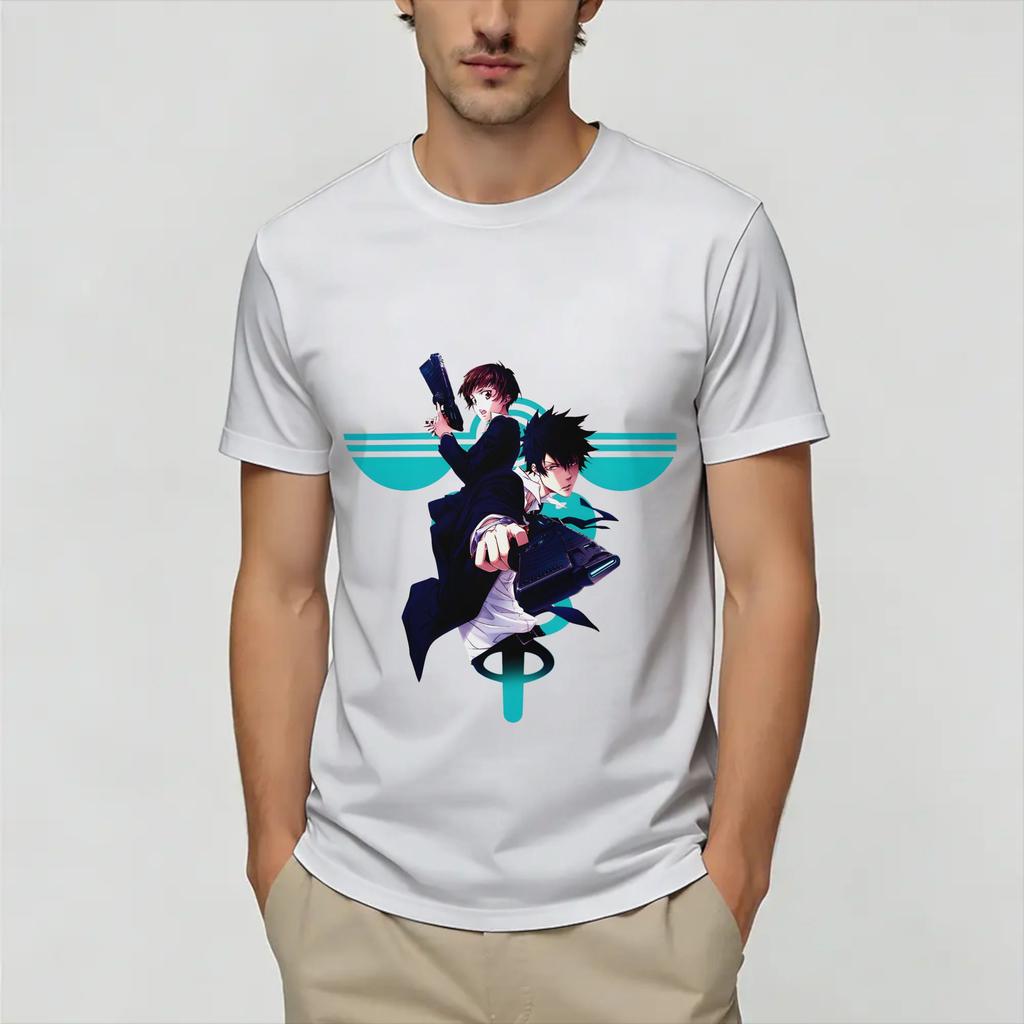 PsychoPass Cotton TShirt For Unisex Summer Y2K Basic T Shirts ONeck Hippie Tees Oversize Wholesale Clothing