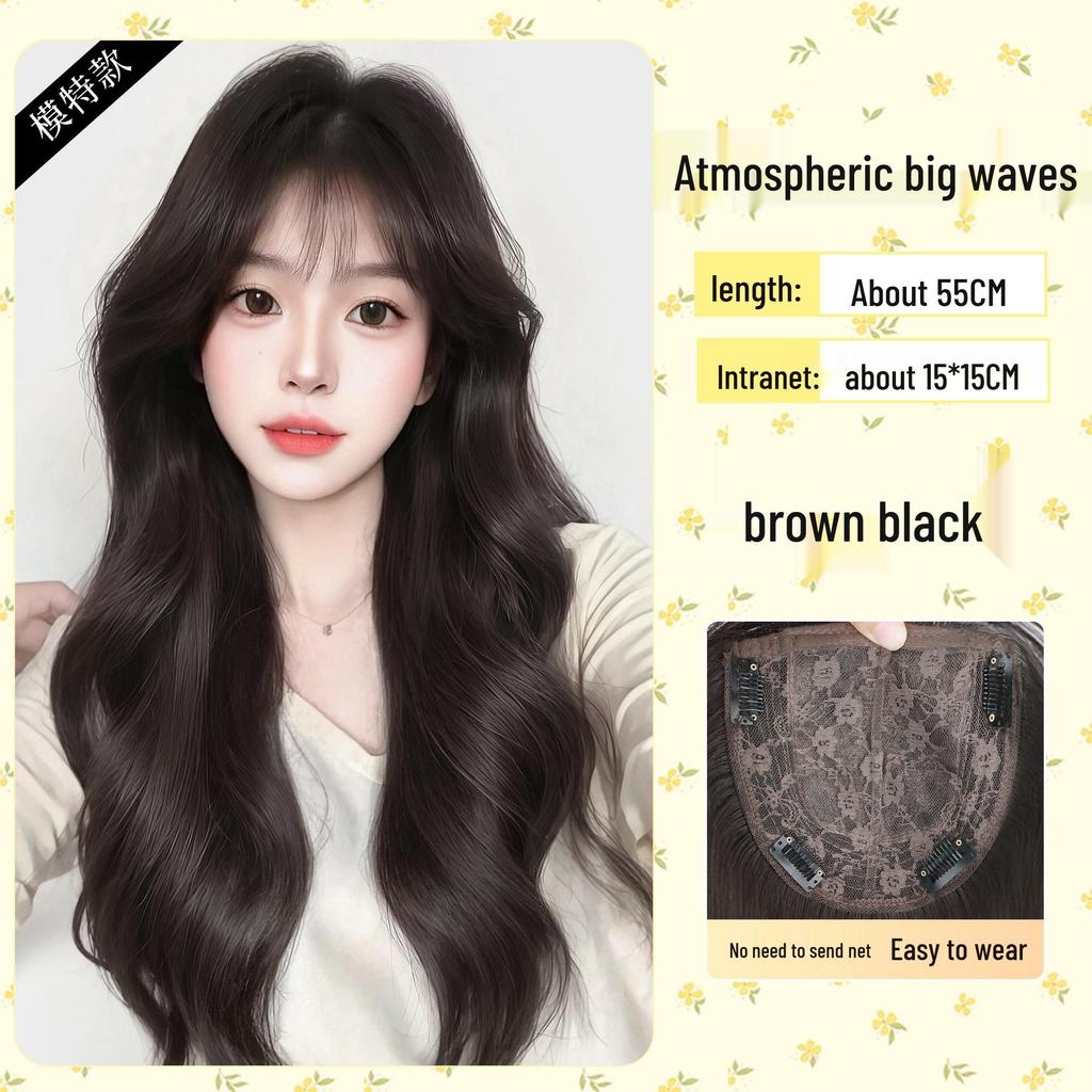 Women's Full Wig with Large Wavy Curls - Natural, Fluffy, No Hairnet Needed, Perfect for Everyday Wear, Boosts Hair Volume