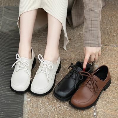 Zapatos Mujer Damskie buty typu Oxford Płaskie Casual Jednostopniowe skórzane platformy Modne sznurowane płaskie klasyczne botki damskie
