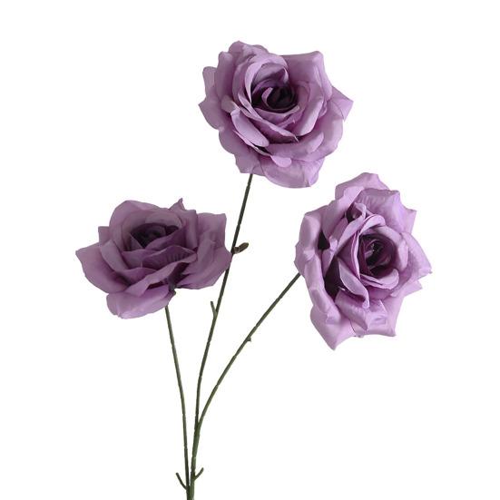 3 Blüten Künstliche Rose Blume Realistischer Falscher Rosenzweig mit Stiel für Vase Tischmittelstück Haus Hochzeit Party Dekoration