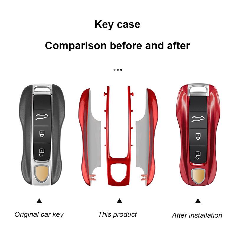 Solid Color ABS For Porsche Panamera Macan 718 Taycan 911 Cayman Boxster 971 Remote Smart Car Key Case Cover Car Accessories