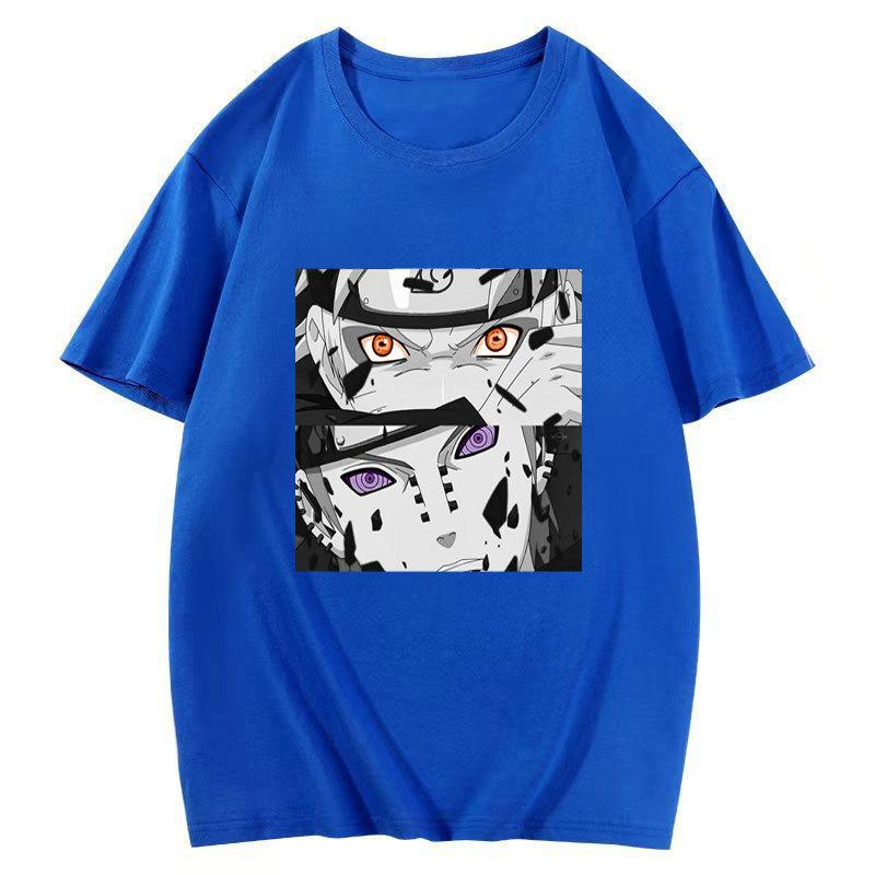 Japanese Anime Naruto Uchiha Itachi Printed T-shirt, Cotton Short Sleeve Unisex Fashion Street Couple Tops