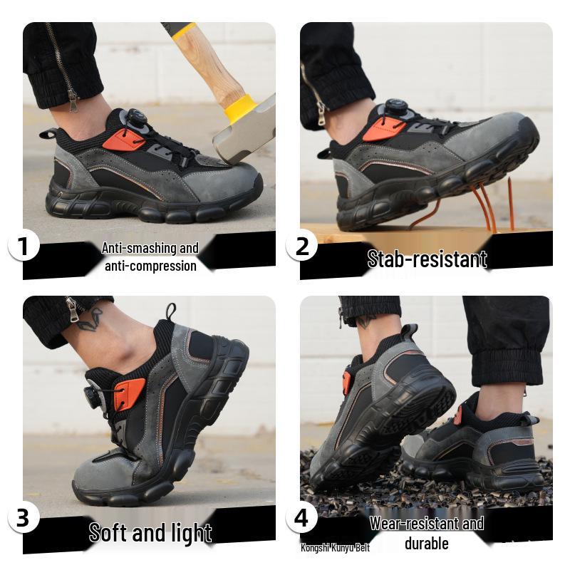 Men's Labor Protection Shoes - Anti-Smash, Anti-Puncture, Soft, Foldable, and Comfortable for Long Hours