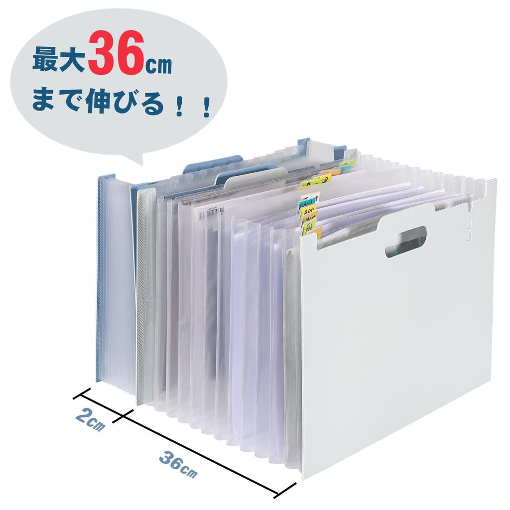 Tumosando Document Thickened Foamed 13 Accordion with Divider Large Document Storage Expandable File Stand, Horizontal/Vertical, PP, Pockets, File,