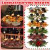 Christmas Three Legged Candle Holder, Home Desktop Candle Holder, Rattan Wreath Decoration, Party Accessories