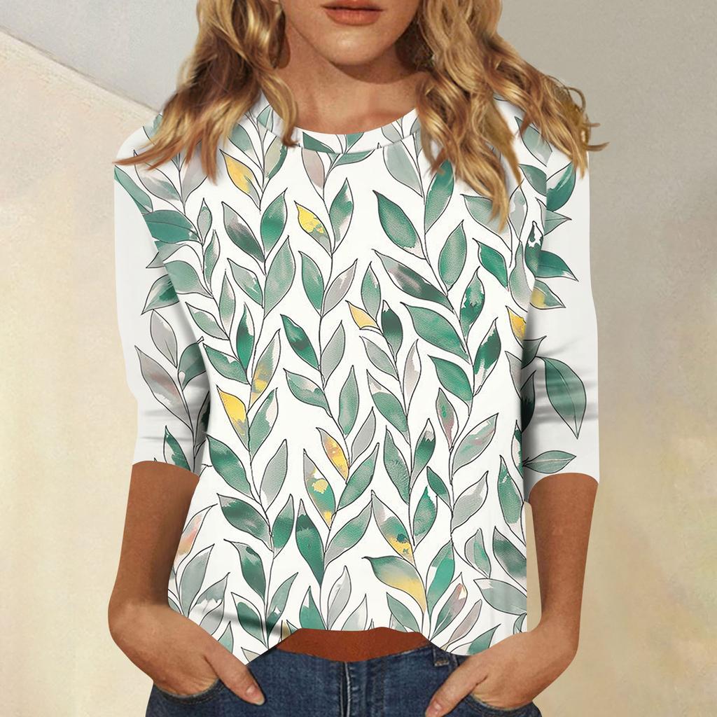 Women's 3/4 Sleeve Shirts Graphic Tees Shirts Casual Basic Tops Pullovers
