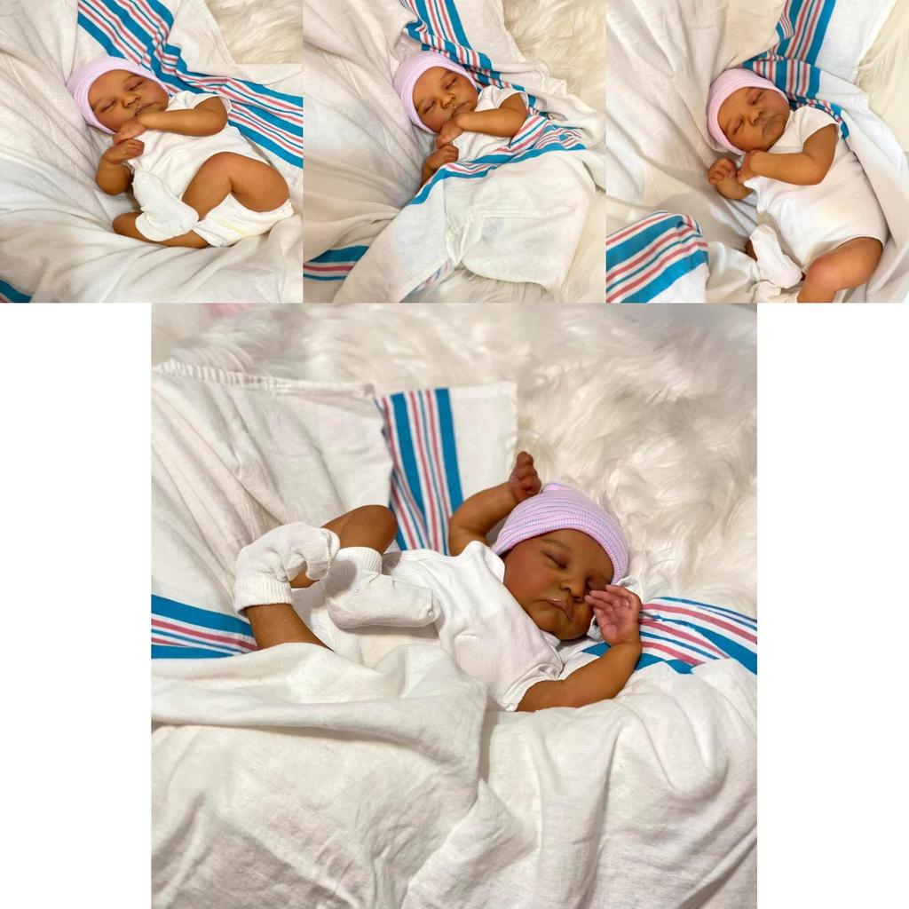 Wiedergeborene Silikon-Babypuppe mit realistischer Haut und Kleidung für Sammler und Kinder