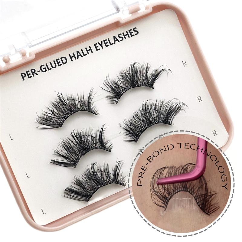 3D-Effekt Selbstklebende Natürliche Falsche Wimpern Tägliches Tragen Aufkleber Multipack Leichte Full Strip Wimpern Vorgeklebte Wimpern