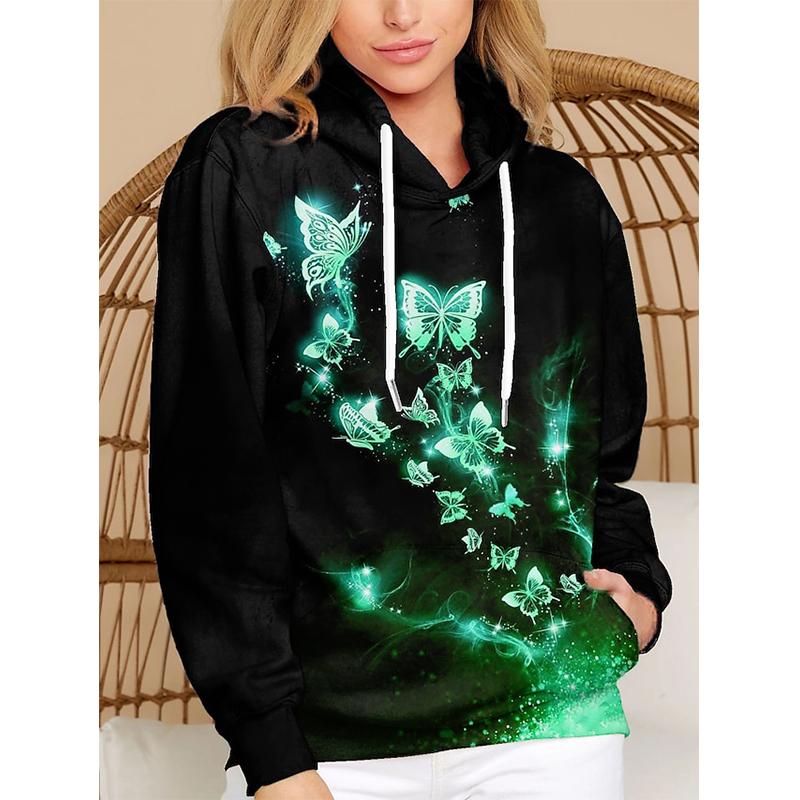 Módní mikiny s kapucí Butterfly 3D tištěné ženy Neformální streetwear Oversized pulovry Mikiny s kapucí Mikiny s kapucí Dětské topy Oblečení